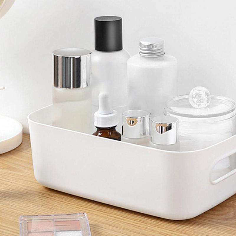 Bathroom Storage Box with Handle, 1 Count Simple Style Cosmetic Storage Box, Multifunctional Storage Box for Home Bathroom,  Storage Organization