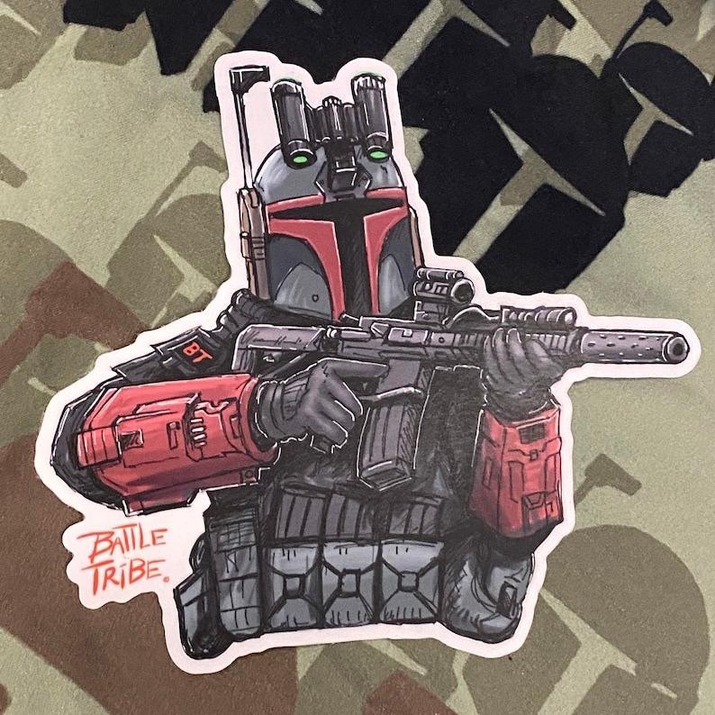 Battle Tribe Operator Fett sticker, Battle Tribe Gunner sticker, Gunner sticker, military sticker, helmet stickers