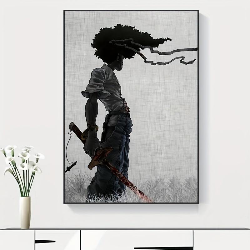 African Samurai Anime Poster, Room Aesthetics Poster, Decoration Painting, Canvas Wall Art, Frameless Hanging Ornaments Artistic Print Photo