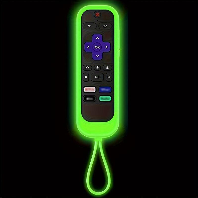 1 count Soft Glow Universal Silicone Remote Control Cover Case - Glows Brightly in Dark, Fits TCL, Hisense, Roku TV Streaming Stick 4k+, with Lanyard and Durable Protection - One-Piece Design for Easy Navigation-4