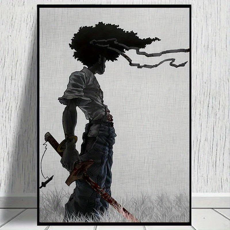 African Samurai Anime Poster, Room Aesthetics Poster, Decoration Painting, Canvas Wall Art, Frameless Hanging Ornaments Artistic Print Photo