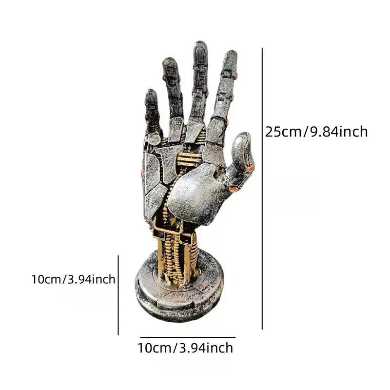 Cyberpunk Mechanical Hand Design Resin Ornament, 1 Count Creative Desktop Decoration, Home Decor Supplies for Living Room Bedroom Office