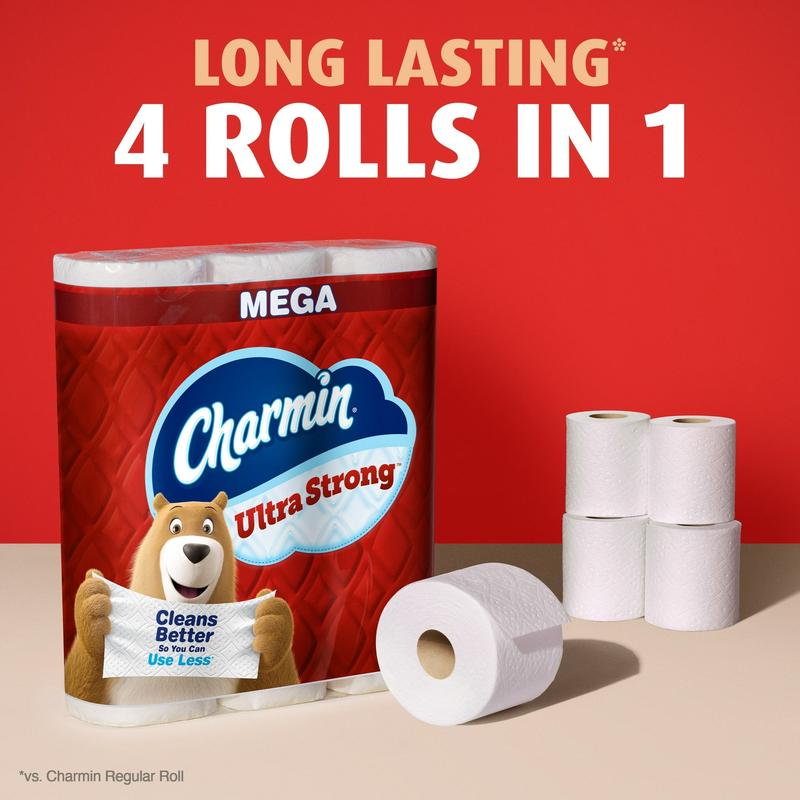 Charmin Ultra Strong Toilet Paper 9 Mega Rolls, 220 Sheets Per Roll