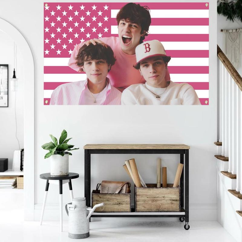 Sturniolo Triplets USA 3x5Ft Flag Tapestries for College Dorm Cave Bedroom Living Room Office Party Decor Banner with 4 Brass Gromments