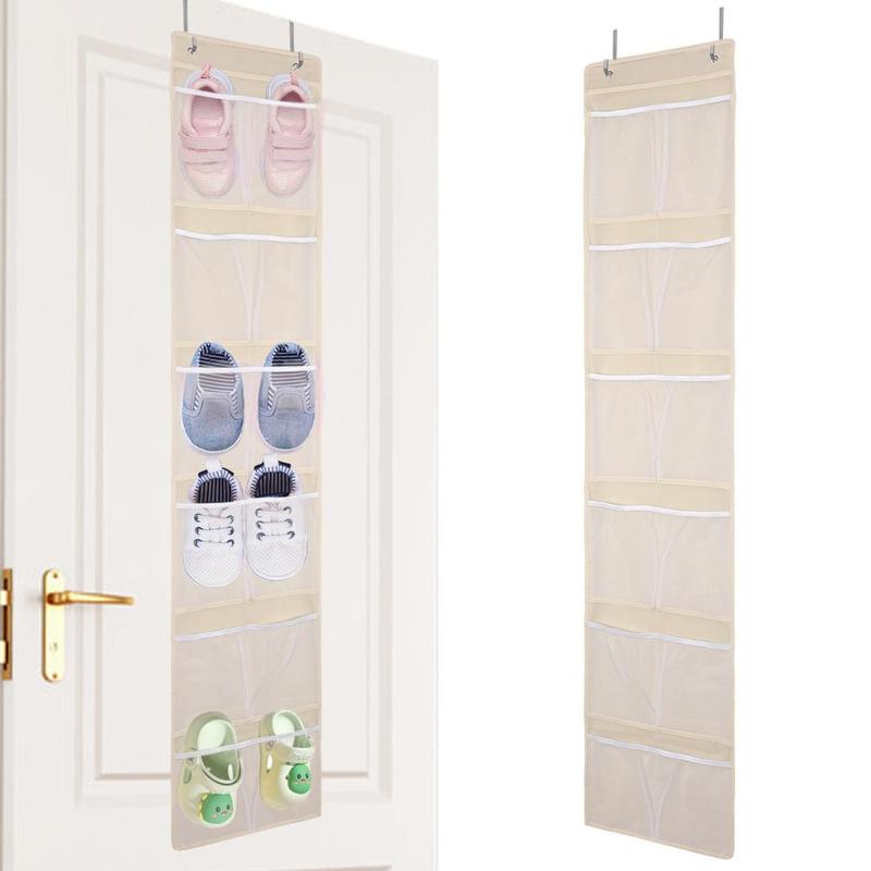 Over The Door Hanging Organizer, 1 Count 12 Pockets Shoe Sundries Hanging Storage Bag with 2 Hooks, Wall Hanging Storage Organizer for Home Bedroom