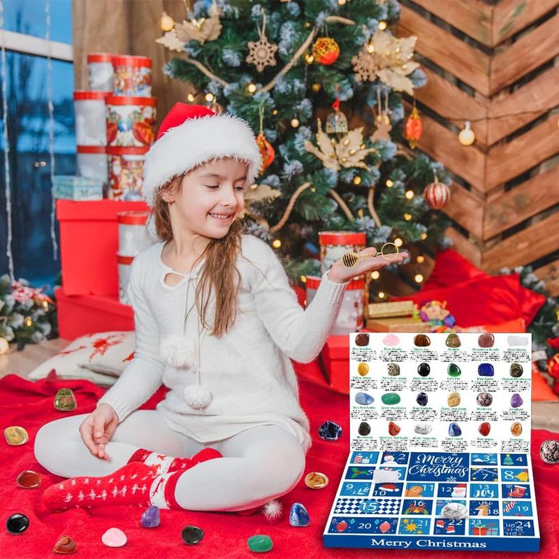 2024 Stone Christmas Advent Calendar, Children's Christmas Countdown Calendar, Rock Rock Advent Calendar Kit, Boys and Girls Learning Series, Teen birthday Christmas Party gifts