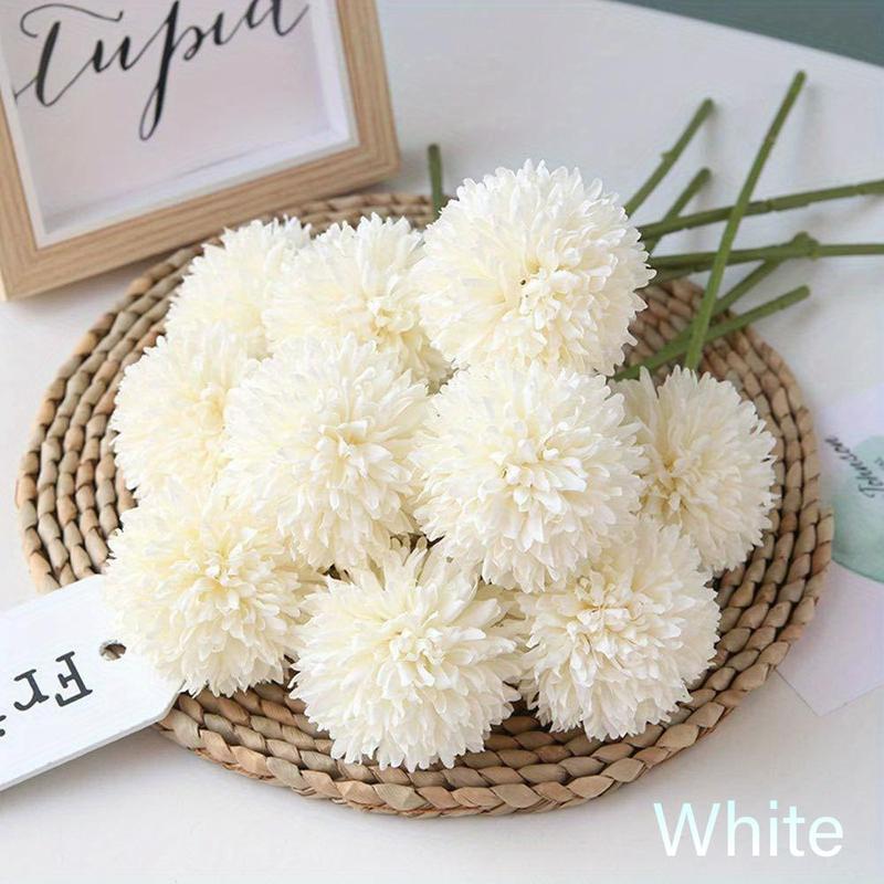 Simulation Ball Chrysanthemum Dandelion (1 Set), Simulated Flower Decoration, Faux Flower For Home Party Wedding Decor