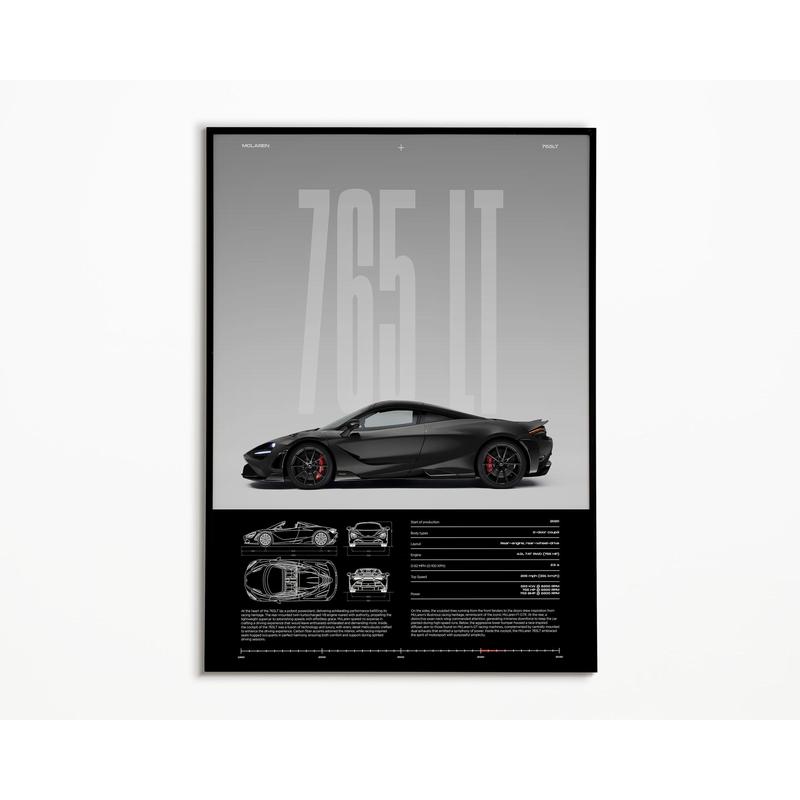 Ctc Mclaren 765LT Poster No Frame | Physical Print | Hyper Car Poster | Super Car Print | Art Print Home Decor | Wall Decor