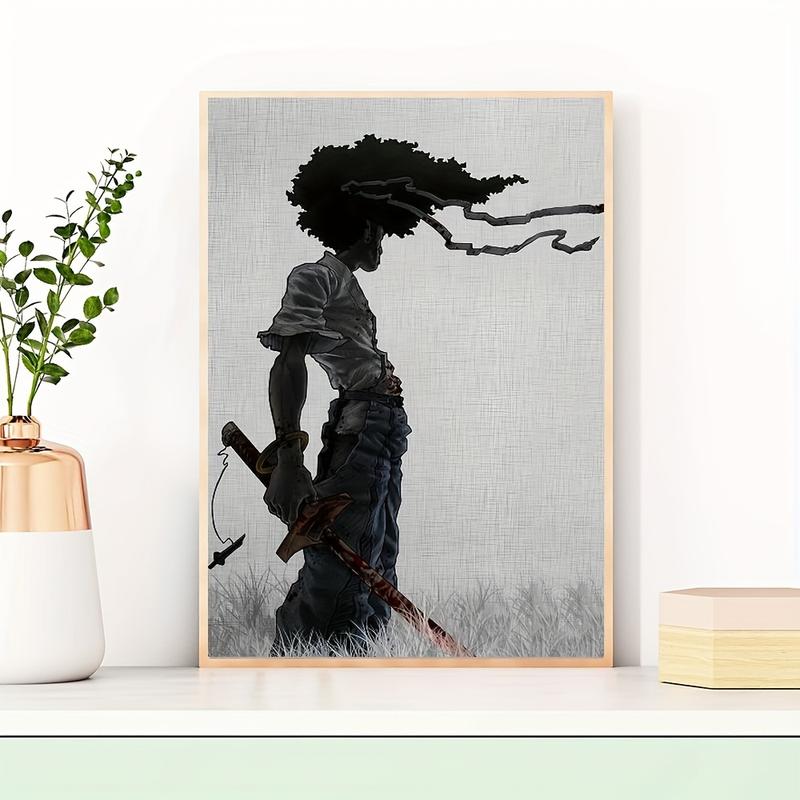 African Samurai Anime Poster, Room Aesthetics Poster, Decoration Painting, Canvas Wall Art, Frameless Hanging Ornaments Artistic Print Photo