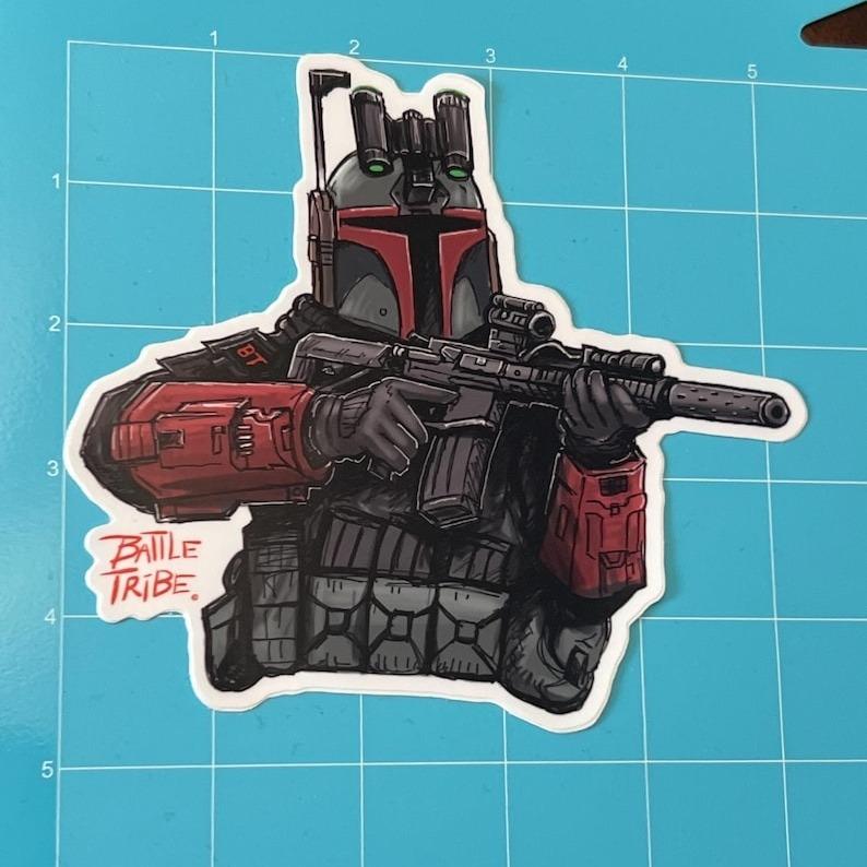 Battle Tribe Operator Fett sticker, Battle Tribe Gunner sticker, Gunner sticker, military sticker, helmet stickers