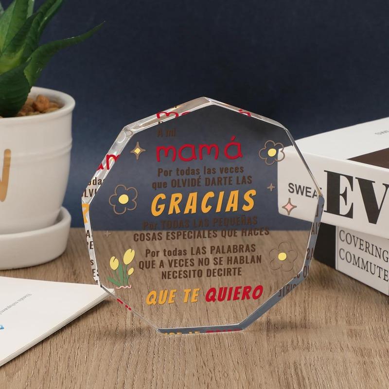 Acrylic Decorative Signs Plaques for Mom in Spanish, Regalos Para Mama, Dia de la Madre Regalos, Spanish Mom Gifts from Daughter Birthday Gifts for Mother, Regalo dia de la madre