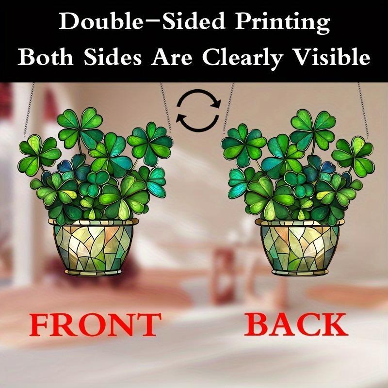 Four-leaf Clover Design Sun Catcher, 1 Count Acrylic Window Hanging Decor, Colorful Glass Style Home Office Light Catcher, Ideal Gift