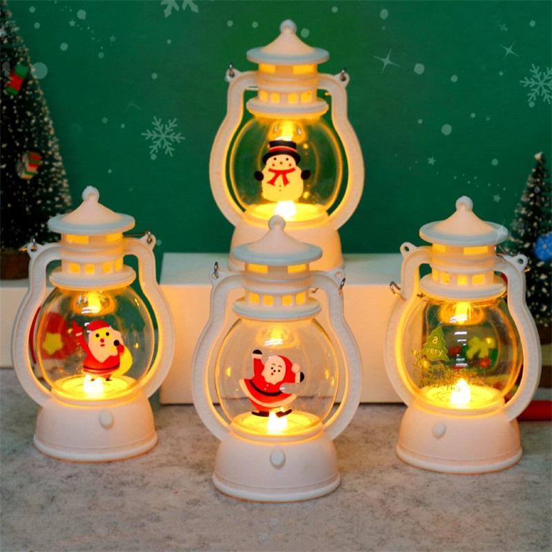 Random Pattern Christmas Themed Light, 1 Count LED Lighted Oil Lamp, Creative Desktop Decoration, Festive Decorations for Home Party, Home Decor