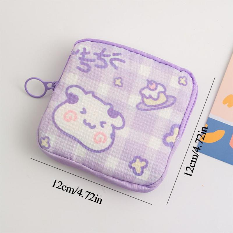 Cute Cartoon Pattern Storage Bag, 1 Count Portable Dustproof Sanitary Pad Storage Bag, Mini Bags for Women, Multifunctional Storage Bag for Home