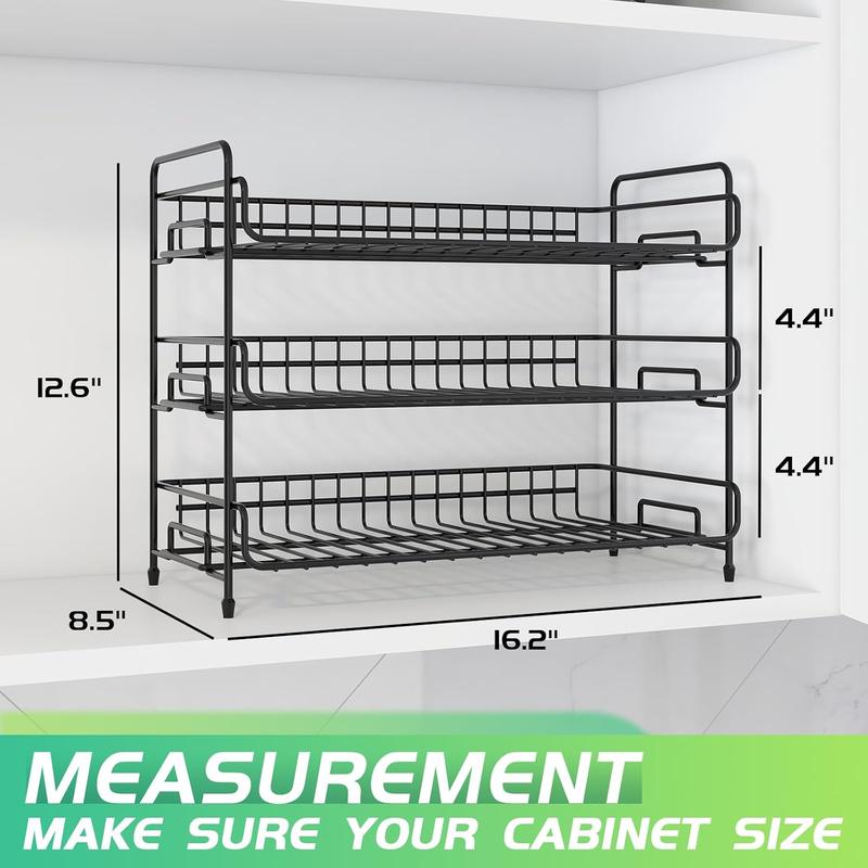 Water Bottle Organizer, 3-Tier Water Bottle Organizer for Cabinet, Tumbler Travel Cup Holder, Pantry Kitchen Stackable Storage Rack for Shaker Bottle, Baby Bottle, Wine, Can, Cup, Drying Rack