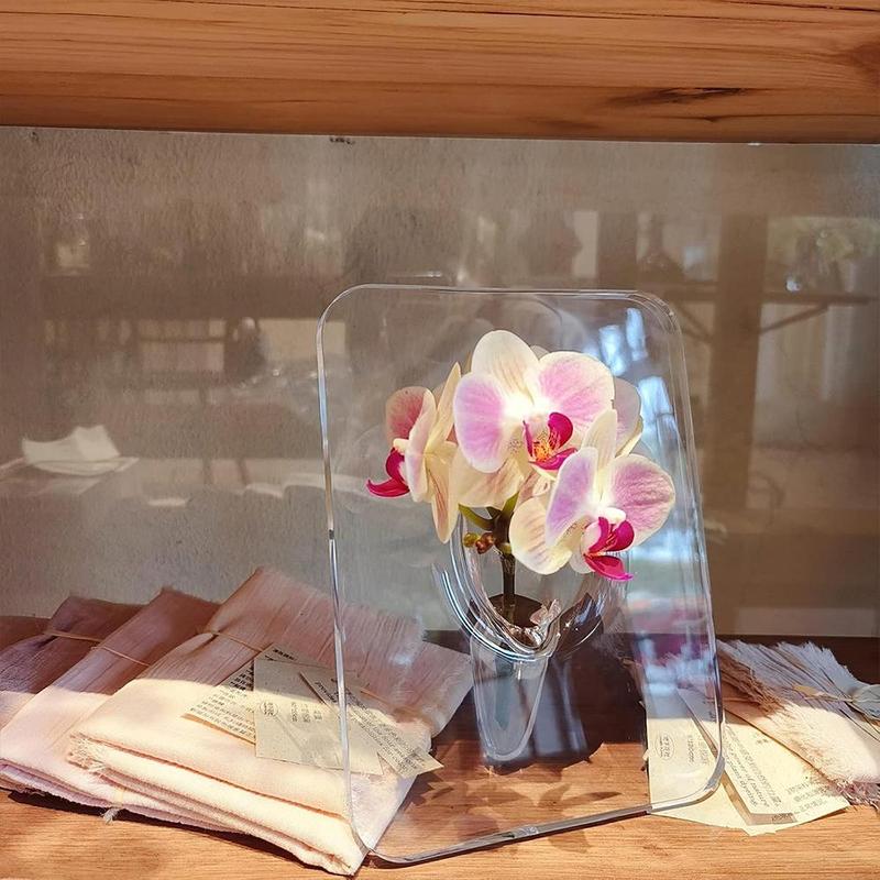 Acrylic Flower Vase, 1 Count Photo Frame Shaped Clear Acrylic Flower Vase, Rectangle Clear Acrylic Flower Vase for Home Table Centerpiece