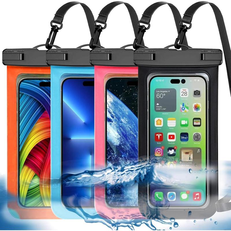 4 Pack Multicolor Universal Waterproof Phone Pouch, Large Phone Waterproof Case Dry Bag (Protection Level: IP68) Outdoor Sports for Apple iPhone,Samsung,and up to 7.5