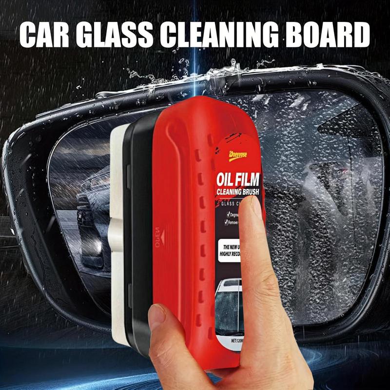 Doeyvose Car Oil Film Cleaning Brush, Car Windshield Oil Film Removal Brush, Rainy Day Anti-fog Cleaning Glass Brush, Universal Car Cleaning Tool