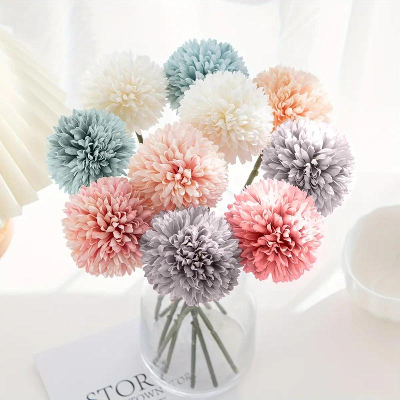 Simulation Ball Chrysanthemum Dandelion (1 Set), Simulated Flower Decoration, Faux Flower For Home Party Wedding Decor