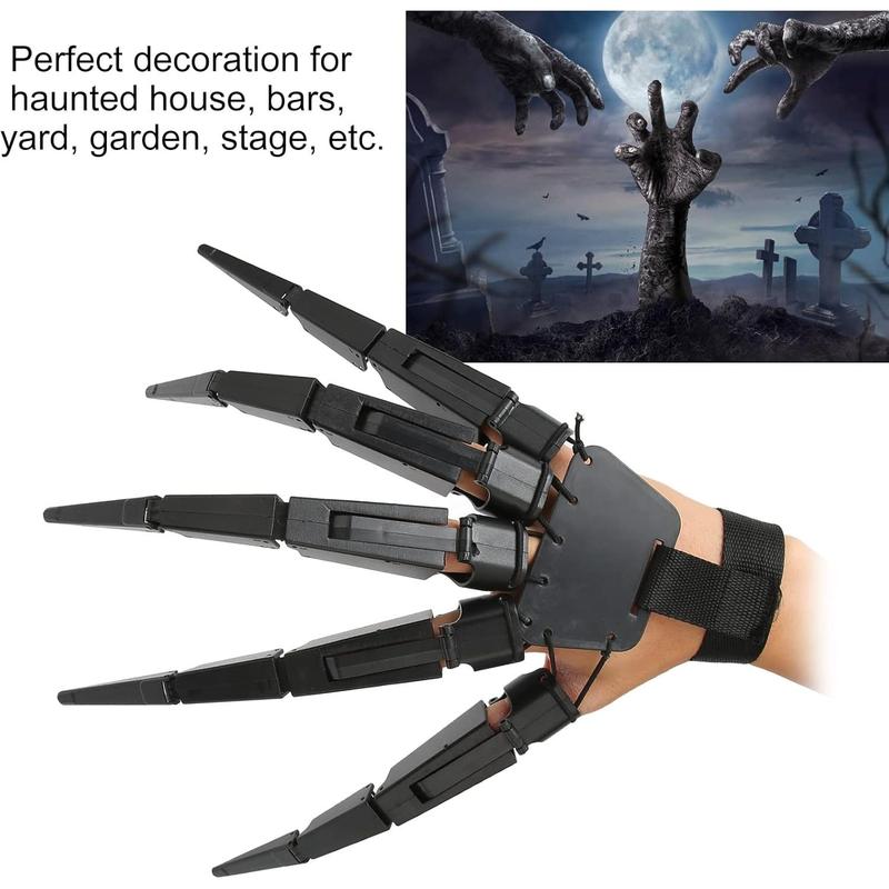 ZJchao Halloween Articulated Fingers, Wearable Horrific Finger Extension Party Supplies Cosplay Props Witch Ghost Gloves Claws Extender Skeleton Bone Claw Hand Finger Puppets