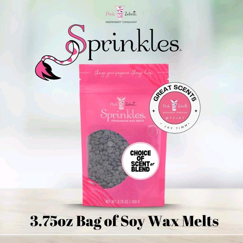 Pink Zebra Home Fragrance Sprinkles - 3.75 oz Bag of Scented Soy Wax Melts for Warmers and Simmer Lights - Pot nontoxic homefragrance holiday scent Perfume Aroma Freshener Holiday Christmas