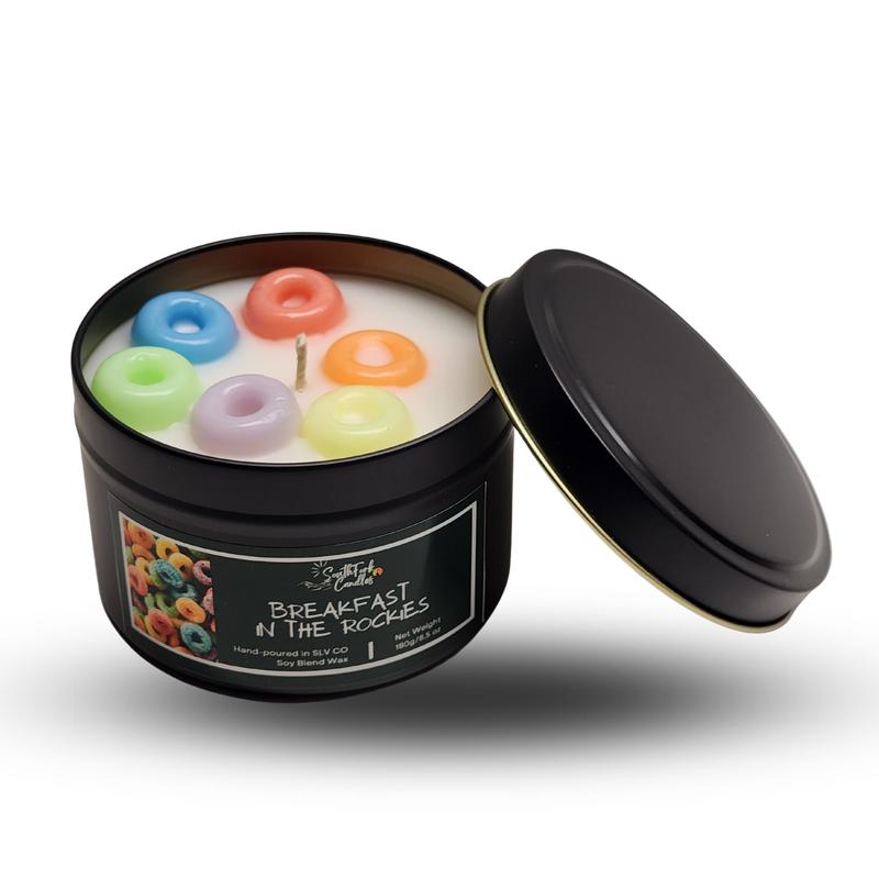 Fruit Loops Scented Candle - 8.5oz Tin with 180g of wax - Breakfast in the Rockies