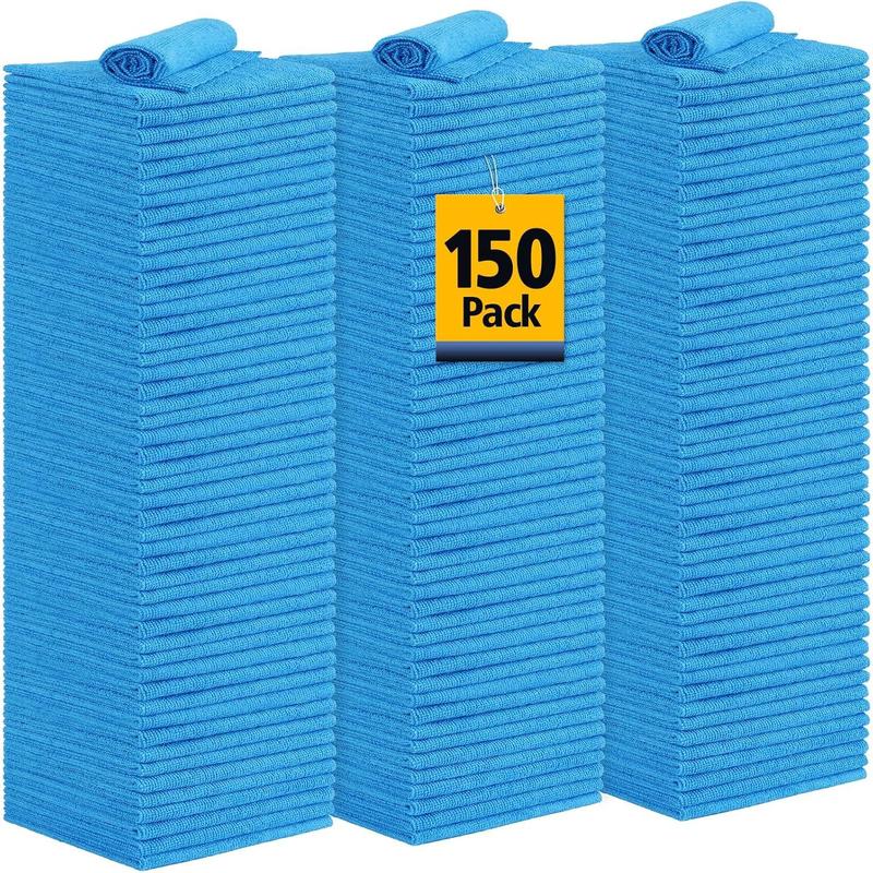 Reusable Microfiber Cleaning Cloths Lint Free for Kitchen Automotive Bar Mechanic Restaurant Garage, Multi-Pack Options, Blue