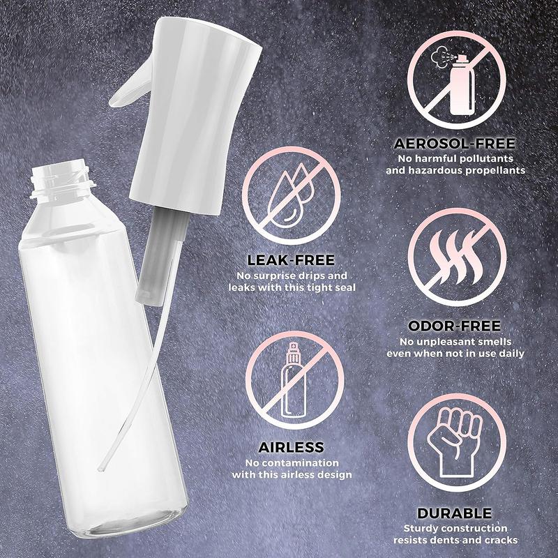 Continuous Spray Bottle for Hair (7.04oz 200ml) 2 Pack Mister Spray Bottles for Cleaning Empty Ultra Fine Water Mist Sprayer for Hairstyling Plant Garden Curly Hair Etc