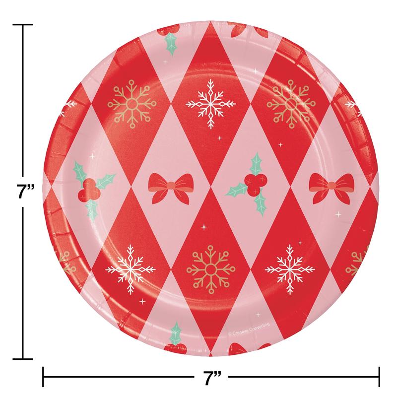 Multi-Color Nutcracker Disposable Dessert Paper Plates, 7 in, 24 Count, by Holiday Time