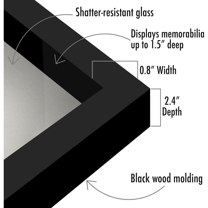 11x14 Shadow Box Frame with Shatter-Resistant Glass - Silhouette Collection - Large Shadow Box Display Case for Tabletop and Wall Display - Black with Soft Felt Back Decor Photo