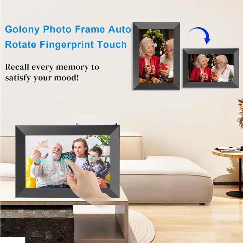 WiFi Digital Picture Frame,10.1 Inch 1280x800 IPS Touch Screen  Photo Frames, Auto-Rotate&Built-in 32GB Memory, Share Photos&Videos from Anywhere Instantly via Free Frameo App,  Black