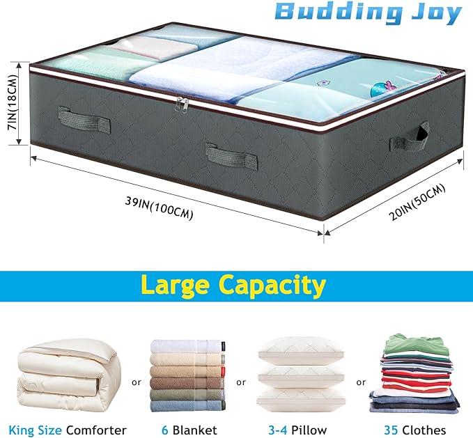 90L Underbed Storage Container Closet Storage Box and Folding Underbed Storage Bag Organiser Gift toiletry bag