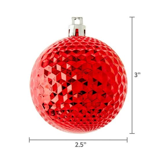 Red & White Shatterproof Christmas Ball Ornaments 50 Count Lightweight Eye Decoration