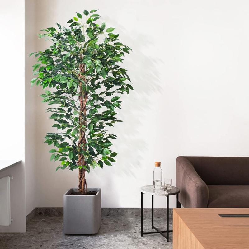 6ft Artificial Banyan Tree - Sturdy Plastic Pot Included - Indoor & Outdoor Decoration - Perfect Housewarming Gift