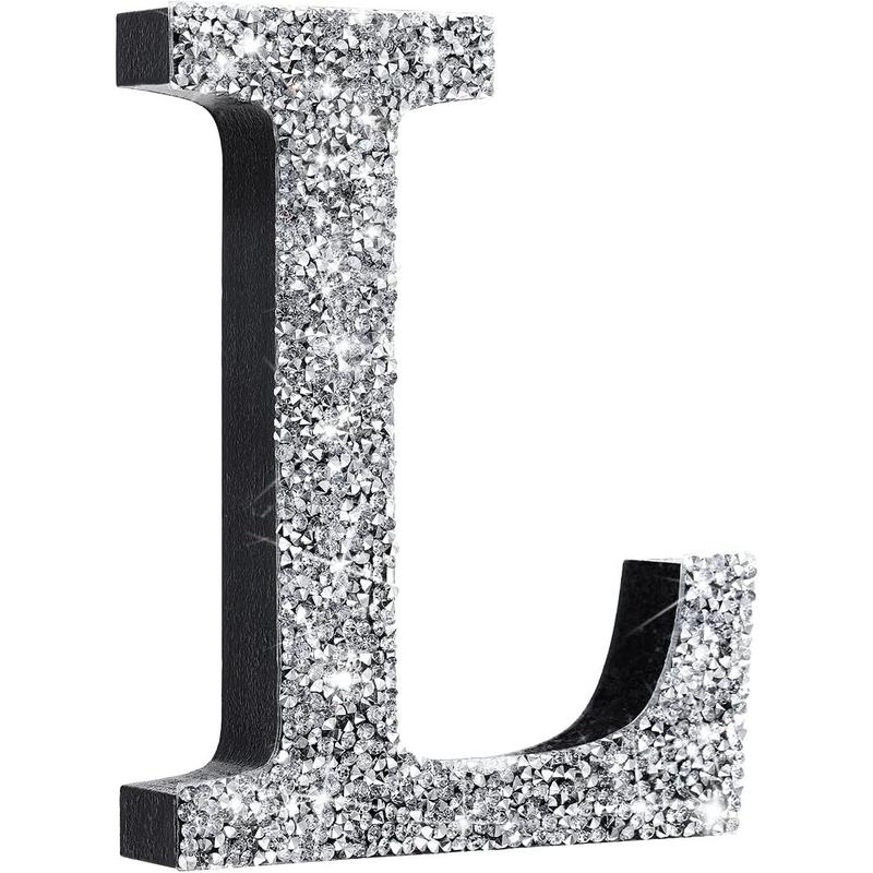 5.7 Inch Crystal Diamond Letters Shiny Letters Decor Hanging Letters with Screws and Hooks Rhinestone Diamond Decorations Craft for Wall Bedroom Office Door Ornament Hangable Hangable