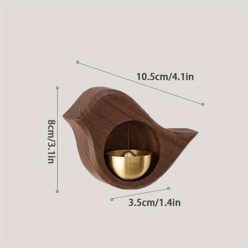 Wooden Bird Shaped Door Bell, Mini Cute Creative Reminder Decoration, Hanging Decor for Home Living Room Bedroom Dining Room Office