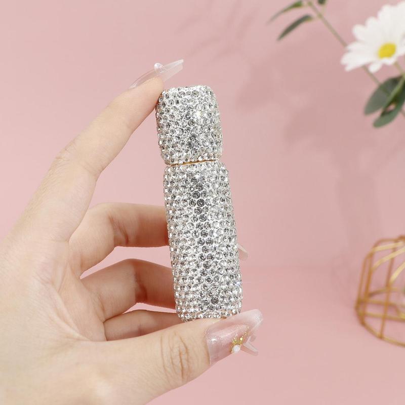 10ML Essential Oil Roller Bottle, Rhinestone Decor Refillable Perfume Bottle, Travel Perfume Bottle, Makeup Tool for Women & Girls