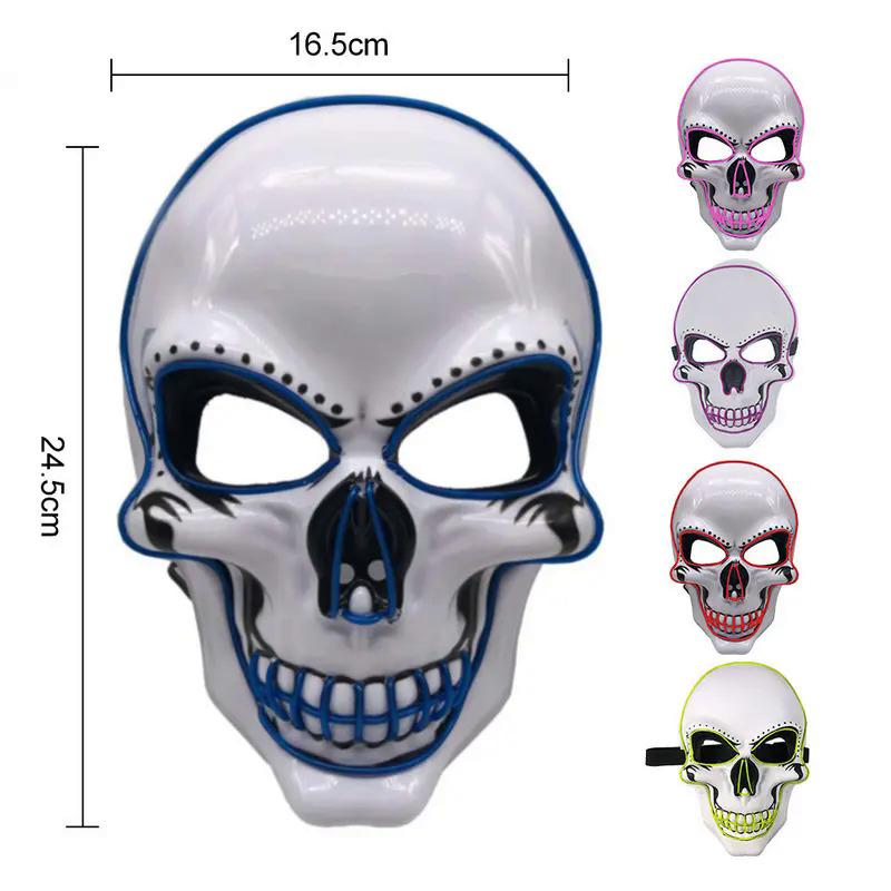 Neon Mask LED Light Up Party Masks The Purge Election Year Great Funny Mask Festival Cosplay Costume Supplies Glow Dark Skeleton Halloween