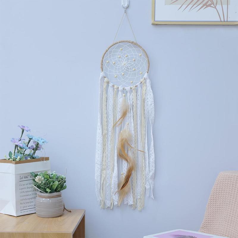 Boho Wall Hanging Dream Catcher, 5pcs set Feather Decor Woven Decorative Craft, Hanging Decor for Home Living Room Bedroom, Stocking Fillers Gift