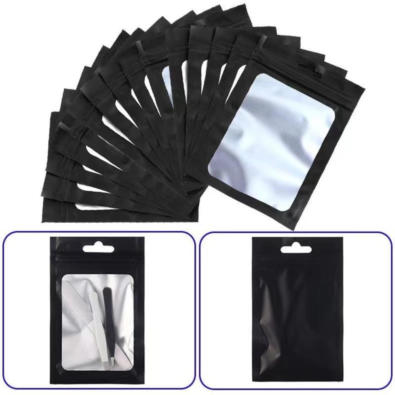 Mylar Bag, 100pcs Reusable Sealable Mylar Bag with Clear Window, Dustproof Durable Storage Bag for Candy & Jewelry