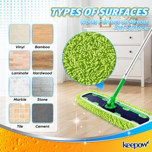 KEEPOW 5702M Microfiber Chenilles Pads for All 17*5 Inches Flat Mop 4 2 Pcs