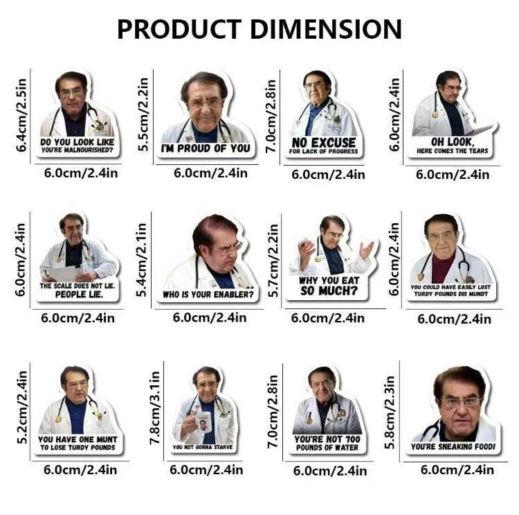 Doctor Phrase Pattern Magnet, 12pcs  set Funny Fridge Magnet, Adults Inspirational Refrigerator Magnet for Diet Control