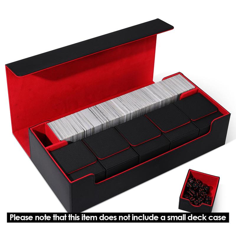 Premium Trading Card Storage Box  Holds 800+ Sleeved Cards for , Yu-Gi-Oh, Pokémon & Sports Cards - Leather Organizer with Strong Magnet Closure