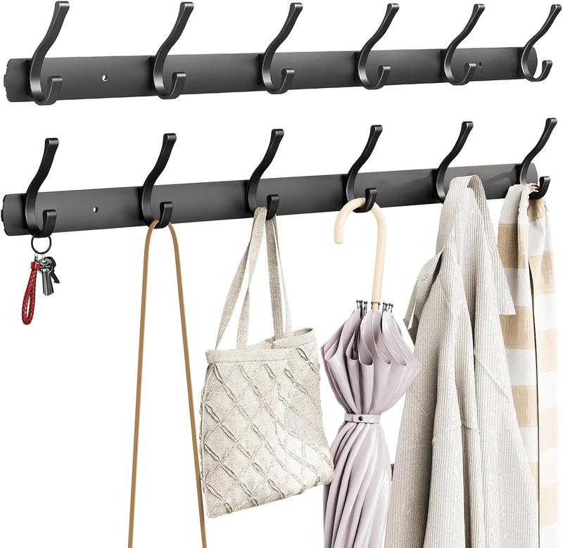 2 count (21.3 x 3.9 x 2.5 Inch) Long Coat Rack Wall Mount, Coat Hanger Wall Mounted, Coat Hooks Wall Mount, Wall Hooks, Heavy Duty Wall Hooks for Hanging Entryway, Bedroom, Bathroom