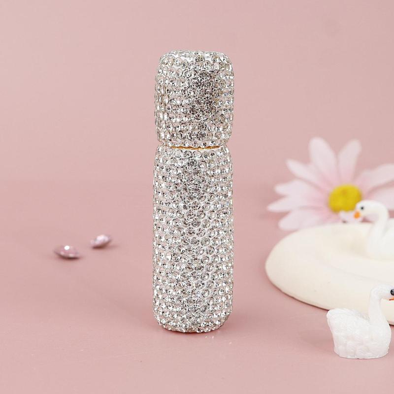 10ML Essential Oil Roller Bottle, Rhinestone Decor Refillable Perfume Bottle, Travel Perfume Bottle, Makeup Tool for Women & Girls