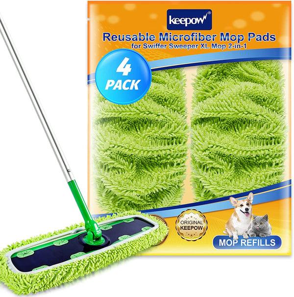 KEEPOW 5702M Microfiber Chenilles Pads for All 17*5 Inches Flat Mop 4 2 Pcs