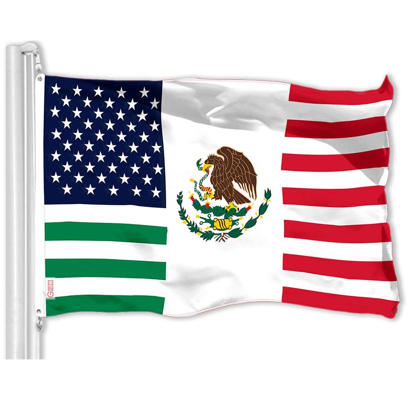 G128 Mexico USA Friendship Flag | 3x5 Ft | LiteWeave Pro Series Printed 150D Polyester | Specialty Flag, Indoor Outdoor, Vibrant Colors, Brass Grommets, Thicker and More Durable Than 100D Polyester