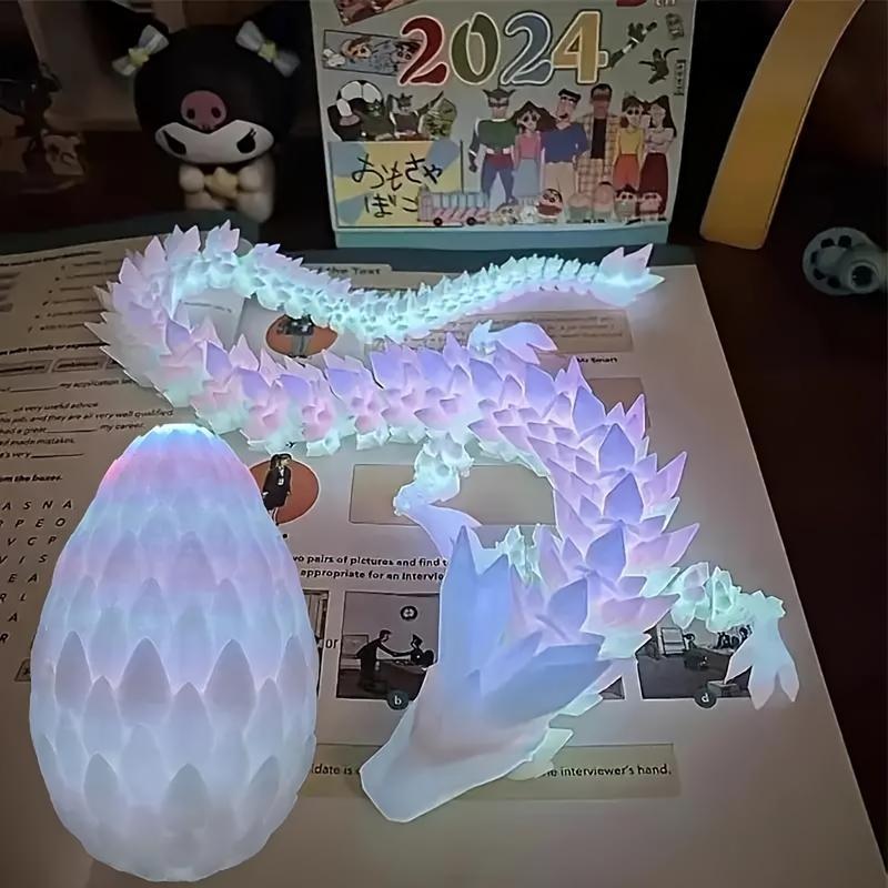 3D Printed Luminous Dragon Decoration, 1 Count Glow in The Dark Dragon Statue, Decorative Ornament for Home Garden Office Decor