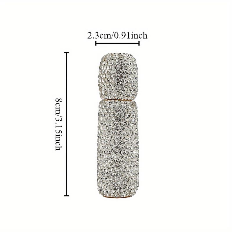 10ML Essential Oil Roller Bottle, Rhinestone Decor Refillable Perfume Bottle, Travel Perfume Bottle, Makeup Tool for Women & Girls