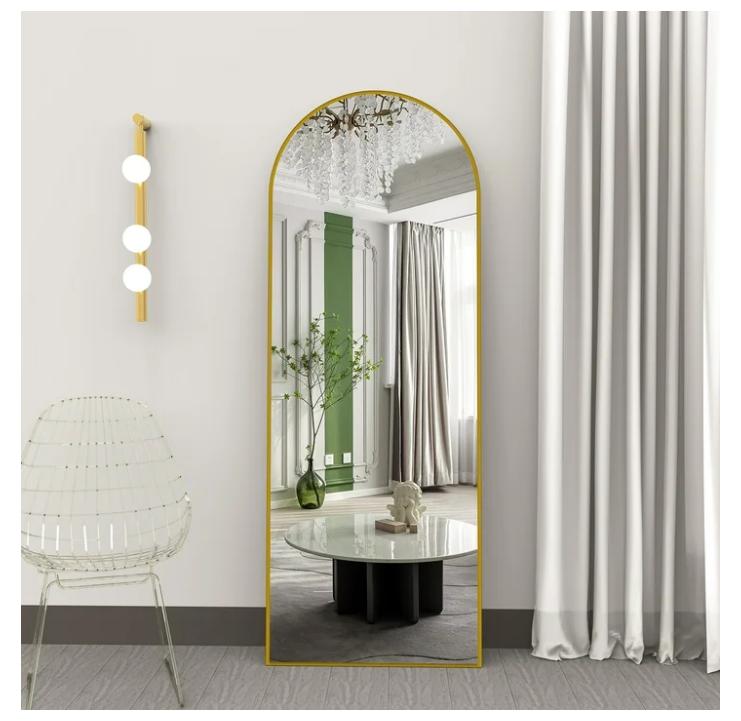 Full Length Mirror. 64''x21'' Full Length Mirror, Arched Floor Mirror, Full Body Mirror Standing, Gold Arched Wall Mounted Mirror Dressing Mirror